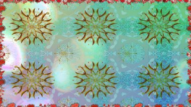 Renkli Bahar Temalı Kusursuz Arkaplan. Çiçeksel fantezi tasarımı, parlak bir arka planda, kusursuz bir desen. Düz Çiçek Elementleri Tasarımı.