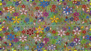 Raster suluboya çiçek deseni, narin çiçekler, yeşil çiçekler, tebrik kartı şablonu. Güzel kumaş deseni.