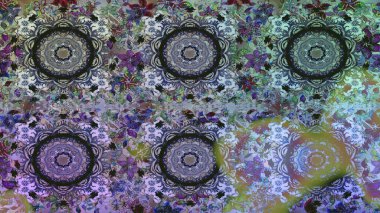 Raster geometrik arka plan. Gri renklerde, altın çiçekli altın desenler. Altın rengi, kusursuz çizim. Senin tasarımın için, duvar kağıdı..