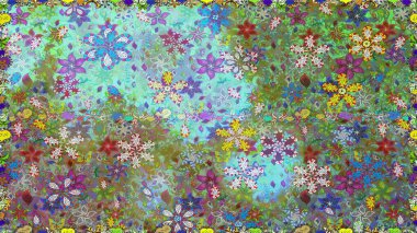 Sevimli çiçek desenli küçük çiçek. Raster resim. Sorunsuz.