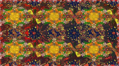 Şirin çiçekler. Satır seamless modeli. Rasterleştirme Trendy kumaş deseni.