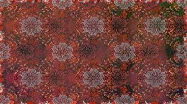 Çiçekleri, deniz kabukları, mandalaları ve suluboya efektleriyle donanma geçmişi. Yatak çarşafları, ceket, paket tasarımı, kumaş ve moda kavramları için tekstil baskısı. Kusursuz etnik tasarım.