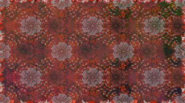 Çiçekleri, deniz kabukları, mandalaları ve suluboya efektleriyle donanma geçmişi. Yatak çarşafları, ceket, paket tasarımı, kumaş ve moda kavramları için tekstil baskısı. Kusursuz etnik tasarım.