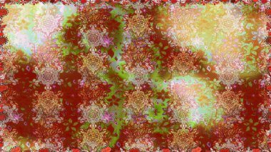 Raster suluboya çiçek deseni, narin çiçekler, kahverengi çiçekler, tebrik kartı şablonu. Güzel kumaş deseni.