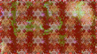 Raster deseni. Küçük çiçekteki sevimli çiçek deseni. Raster illüstrasyonu. Nazikçe, yaz çiçekleri kahverengi renklerde.