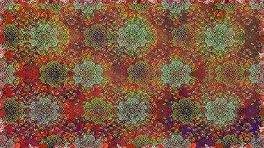 Kahverengi renklerde güzel çiçekler, suluboya desenli, duvar kağıdı, kart ya da kumaş için fayanslı. Raster..