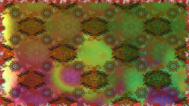 Kahverengi renkli çiçekler. Düz Çiçek Elementleri Tasarım Raster illüstrasyonu. Renkli Bahar Temalı Kusursuz Arkaplan. Çiçeksiz desenli arka plan.