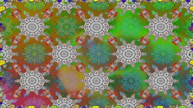 Dekorasyon ve tasarım için güzel bir desen. Raster illüstrasyonu. Eski model. Suluboya kusursuz desen. Moda baskısı. Çiçeğin suluboya çizimlerinin zarif deseni.