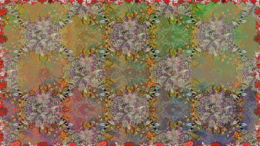 Şirin, zarif çiçekler Raster illüstrasyonu. Poster ya da kapak için arka plan. Davetiye ve kartpostal tasarımı için dekoratif çiçek unsurları. Tekstil için figür. Yapraklı kusursuz desen.