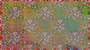 Renkli Bahar Temalı Kusursuz Arkaplan. Bej renkli çiçekler. Düz Çiçek Elementleri Tasarımı. Güzel çiçek deseni..