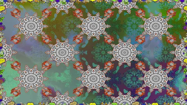 Üst manzara, yumuşak stil. Sevgililer günü ve tebrik kartı konsepti için şık bir davetiye. Yeşil renkte manzaralı çiçek deseni. Çiçek kompozisyonu, el boyası, hassas şablon..