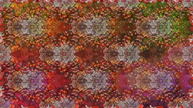 Güzel kumaş deseni. Raster illüstrasyonunda kusursuz çiçek deseni. Raster illüstrasyonu. Kahverengi renklerde.