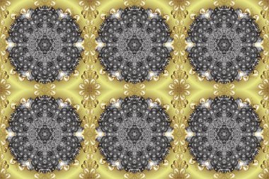 Gri, nötr ve altın kaplamalı sarı zemin. Lüks mobilyalar. Klasik mobilya tarzı. Kusursuz ahşap oyma. Oyma. Patina. Gri desenli, altın elementli sarı renkler.