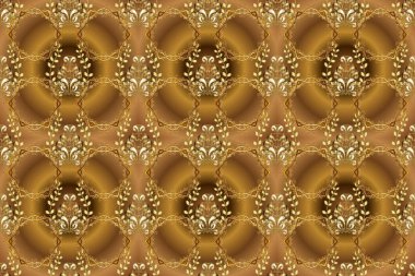 Kusursuz klasik raster altın desenli. Klasik klasik klasik arka plan. Kahverengi, bej ve sarı renklerdeki altın desenli altın elementler. Geleneksel oryantasyon süsü.