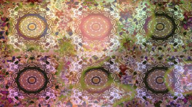 Raster klasik altın rengi barok çiçekleri. Lüks, kraliyet ve Viktorya dönemi konsepti. Süslü dekorasyon. Altın elementlerle kahverengi renklerde altın desen.