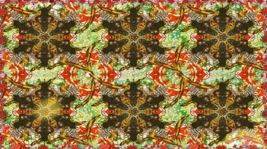 El yapımı dekoratif çerçeve, albüm kapağı, tebrik kartı, klasik Art deco tarzı. Raster soyut çiçek çelengi altın karalama fantezi yaprakları ve kahverengi renkte çiçek.