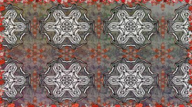 Çiçek buketleriyle klasik tarzda kusursuz desenler. Raster illüstrasyonu. Gri renklerde.