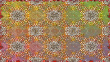 Küçük çiçekteki sevimli çiçek deseni. Raster deseni. Kahverengi renkte yaz çiçekleri. Raster illüstrasyonu.