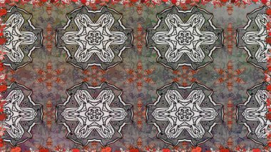 Çiçek buketleriyle klasik tarzda kusursuz desenler. Raster illüstrasyonu. Gri renklerde.