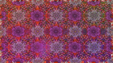 Çiçeksiz desenli arka plan. Gömlek baskısı için çiçek boyası. Mor renkte çiçekler.