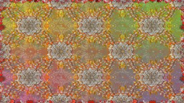 Küçük çiçekteki sevimli çiçek deseni. Raster deseni. Kahverengi renkte yaz çiçekleri. Raster illüstrasyonu.