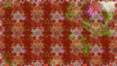 Küçük çiçekteki sevimli çiçek deseni. Kahverengi renkte çiçekler.