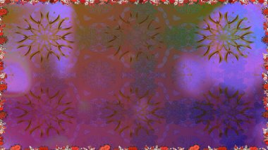 İşlemeli çiçekli, dikişsiz desen. Parmak izi, kumaş, duvar kâğıdı, tekstil için raster dokusu. Renkli grunge soyut arkaplanı sütun çiçekleri ile zenginleştirir.