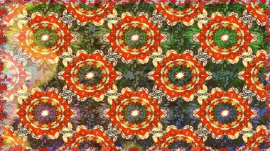 Kahverengi renkli ve altın elementli klasik, pürüzsüz desen. Raster illüstrasyonu.