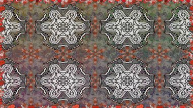 Çiçekli, suluboya desenli kusursuz çiçek deseni. Renkli Bahar Temalı Kusursuz Arkaplan. Düz Çiçek Elementleri Tasarımı. Gri renkli çiçekler. Raster illüstrasyonu.