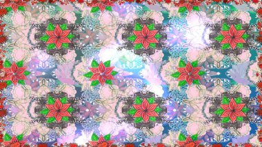 Rengarenk çiçekleri ve doğal renklerde yaprakları olan harika, pürüzsüz çiçek deseni. Moda baskıları için zarif bir şablon. Modern çiçek arkaplanı. Halk stili.