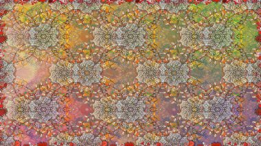 Küçük çiçekte hoş bir çiçek deseni var. Çiçeksel elementlerle süslenmiş zarif raster dokusu. Kahverengi renkler ve parlak çiçekler üzerinde soyut, pürüzsüz desen.