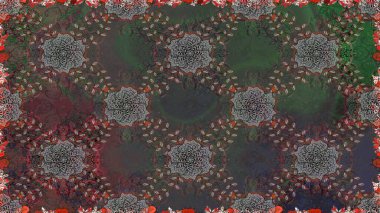 Raster illüstrasyonu. Şatafatlı bahar bahçesi dokusu. Çiçeksiz arka plan. Çiçek deseni.