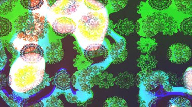 Raster Güzel kumaş deseni. Raster suluboya deseni, narin çiçekler, yeşil çiçekler, tebrik kartı şablonu..