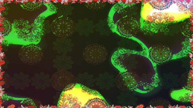 Renkli Bahar Teması eskiz kalıbı. Raster. Düz Çiçek Elementleri Tasarımı.