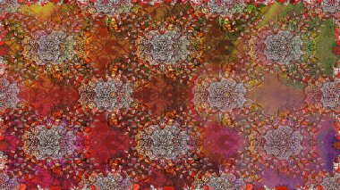 Şirin çiçekler. Satır seamless modeli. Rasterleştirme Trendy kumaş deseni.