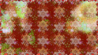 Çiçek kompozisyonu, el boyası, hassas şablon. Üst manzara, yumuşak kahverengi renk. Manzaralı çiçek deseni. Sevgililer günü ve tebrik kartı konsepti için şık bir davet.