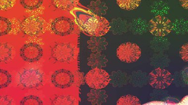 Çiçekli çiçek deseni, suluboya. Turuncu renkli çiçekler. Renkli Bahar Teması eskiz kalıbı. Düz Çiçek Elementleri Tasarımı. Raster illüstrasyonu.