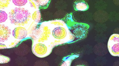 Zarif, parlak ve yeşil çiçek desenli bir taslak. Sabıka baskıları, bebek kıyafetleri, duvar kâğıtları, paket kutuları vb..