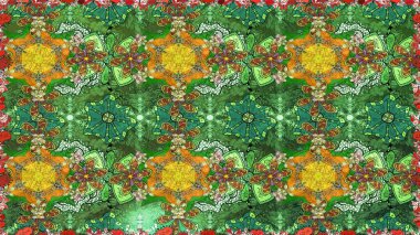 Yeşil lale çiçekli Raster eskiz deseni. Karşılama ya da düğün geçmişi olarak kullanılabilir. Doğal kozmetik ürünleri, parfüm, çiçekçi dükkanı için bahar ihalesi tasarımı. Paket kağıdı için en iyisi..