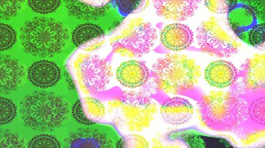 Çiçek yeşili eskiz deseni. Raster çiçek izi. Klasik taslak çizimi. Raster Yumuşak kumaş deseni.