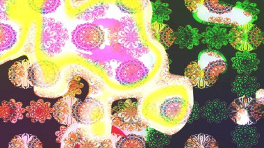 El çizimi çiçek çizimi deseni (fayans). Şirin çiçekli, desenli, nötr renklerde renkli eskiz deseni. Tekstil için suluboya çizim deseni.