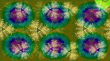 Küçük çiçekteki sevimli çiçek deseni. Yeşil renkte çiçekler.