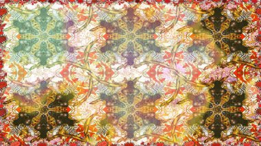 Bej renklerde, altın elementlerle kusursuz desen. Raster sanatı. Doğu tarzı arabesk. Kusursuz altın desenli bukleler. Parlak dantel, stilize çiçekler, şal desenli. Zarif altın deseni aç