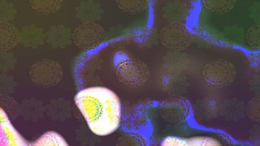 Kahverengi renklere karalama yapan çiçek desenli çizim. Raster illüstrasyonu.