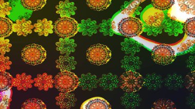 Çiçekleri, deniz kabukları, mandalaları ve suluboya efektleriyle donanma geçmişi. Eskiz modeli etnik tasarım. Yatak çarşafları, ceket, paket tasarımı, kumaş ve moda kavramları için tekstil baskısı.