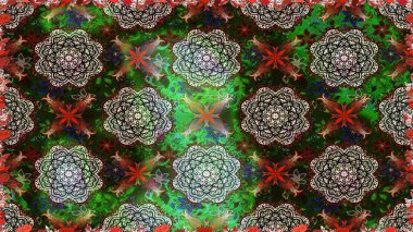 Gri renkli güzel bir tekstil. Raster illüstrasyonu. Çiçeklerle suluboya desenleri.