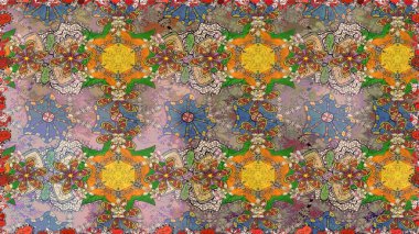 Tarafsız çiçekli eskiz deseni, suluboya çiçek deseni, sevimli çiçek, duvar kağıdı, kart veya kumaş için fayanslı. Raster - stok.