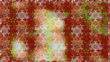 Düz Çiçek Elementleri Tasarımı. Şirin çiçek elementleri. Kusursuz desenli, modaya uygun kumaş deseni. Raster illüstrasyonu. Renkli Bahar Teması Kusursuz Arkaplan.