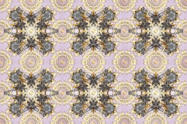 Barok tarzında kusursuz bir doğulu süsü. Tarafsız, bej ve gri renklerde altın elementlerle geleneksel altın sarısı desen.