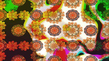 Kahverengi renkte zarif çiçekli suluboya. Renkli Bahar Teması eskiz kalıbı. Düz Çiçek Elementleri Tasarımı. Raster illüstrasyonu.